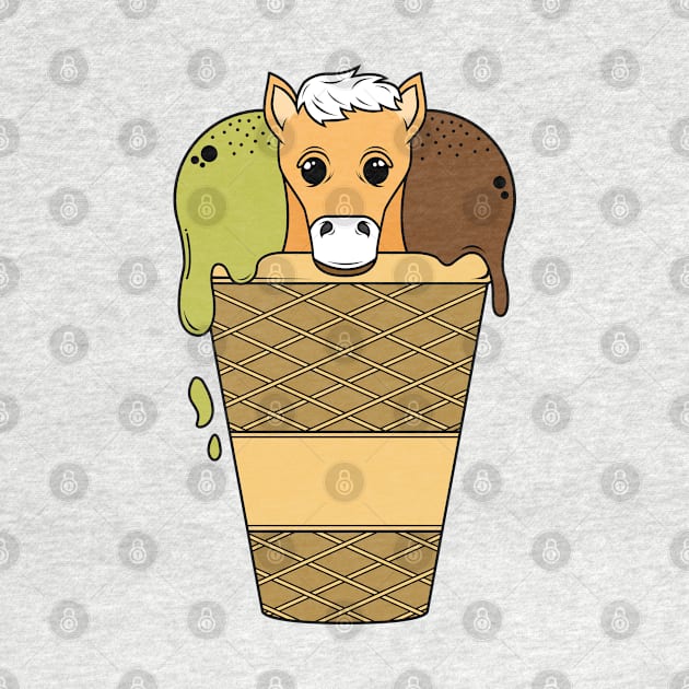 Cute horse in a mug with ice creme by Markus Schnabel